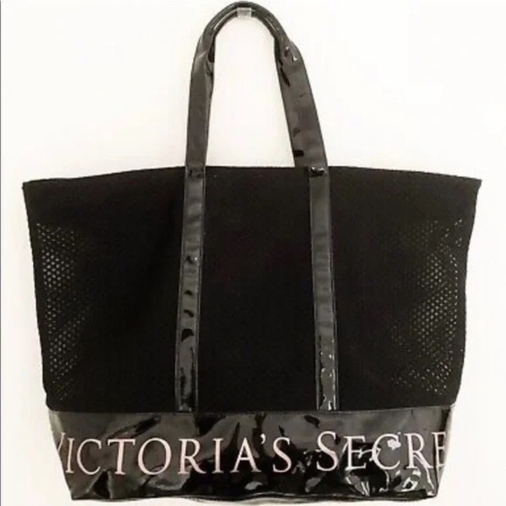 Victorias Secret Mesh Black Weekender Tote NEW with tags